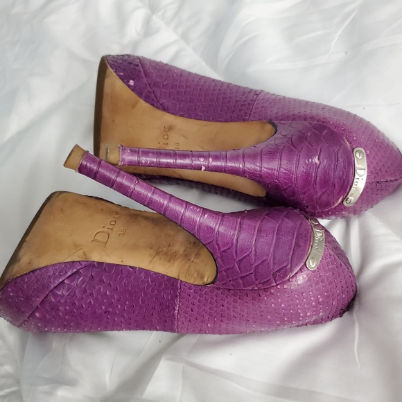Christian Dior | Purple | Snakeskin Peep H… - Picture 11 of 12